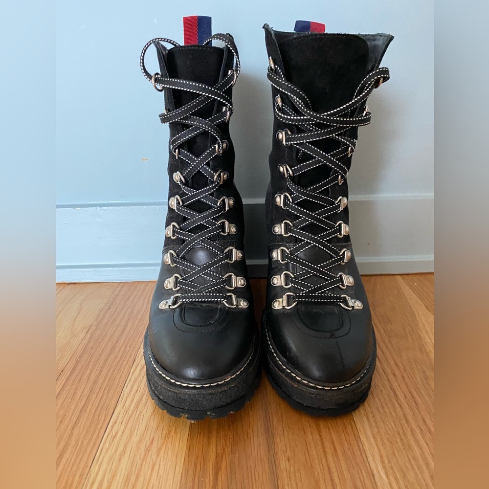 Moncler 3.5 inch wedge boots